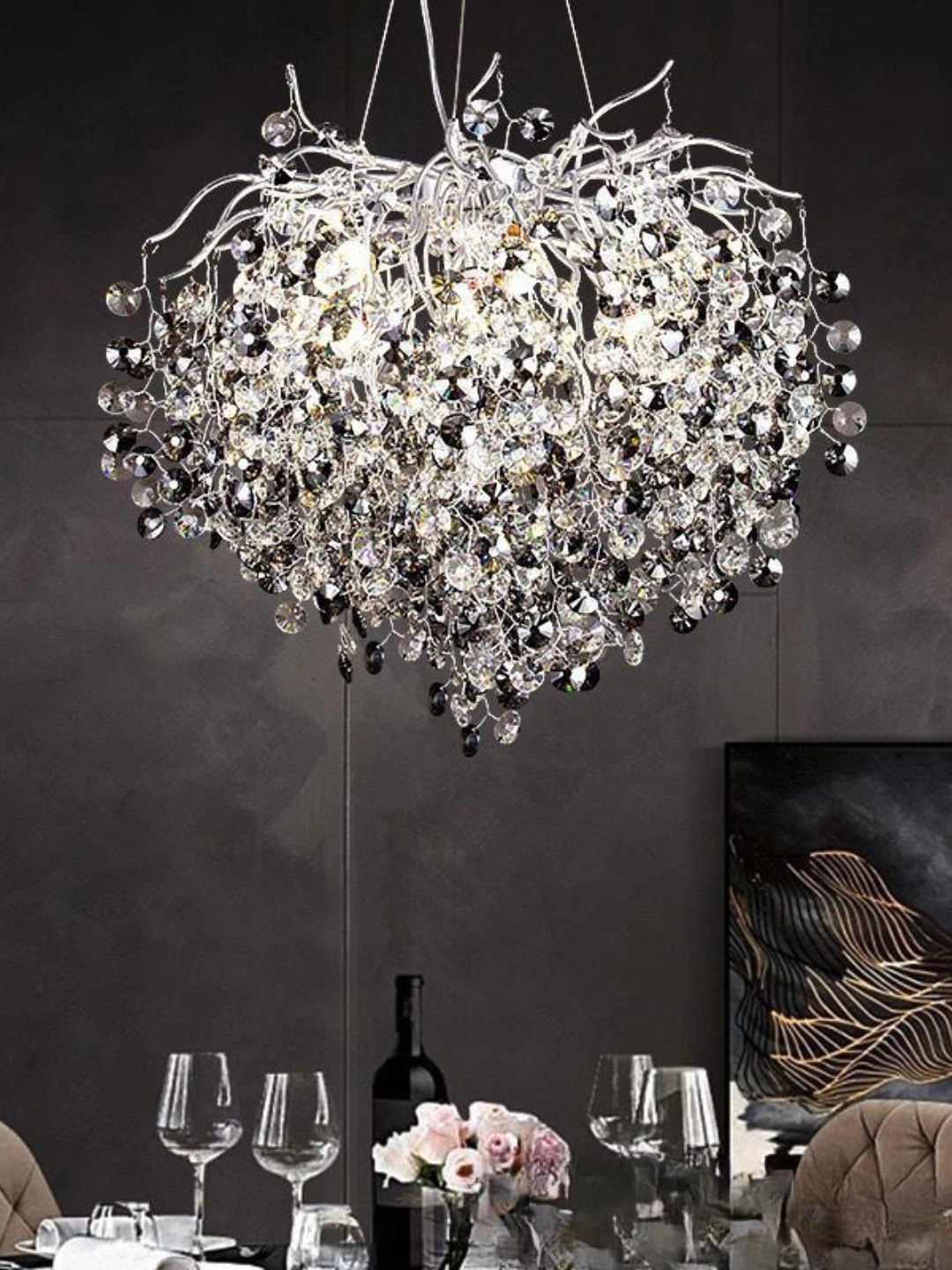 Lyustralar balandligi o'zgaradi, 2xil o'lchamda lustra, zal yotoqxona uchun qandilar