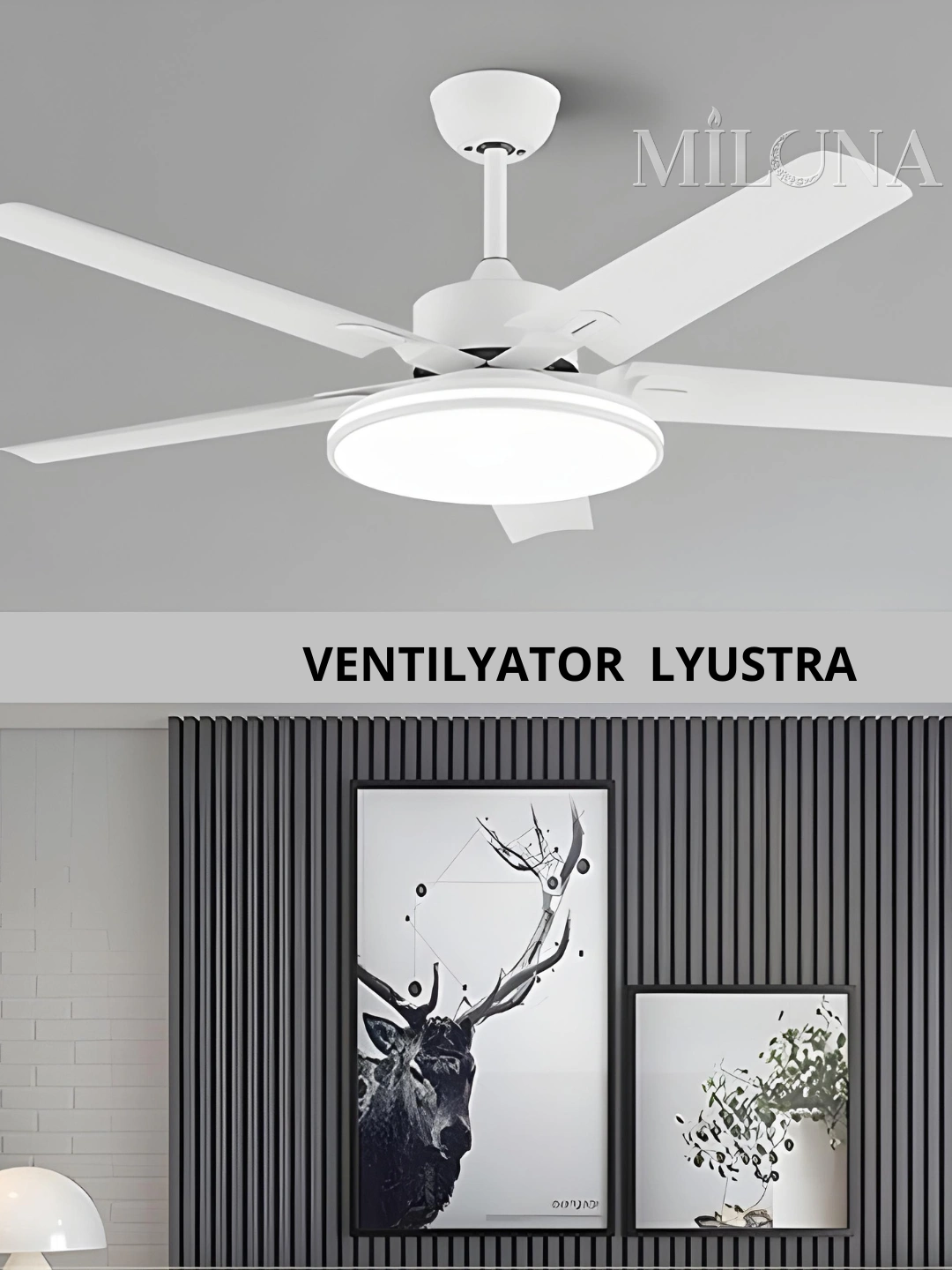  LED ventilyatorli qandil, pultli, 3 ta yoritish rejimi, 3 ta aylanish rejimi, barcha xonalar uchun