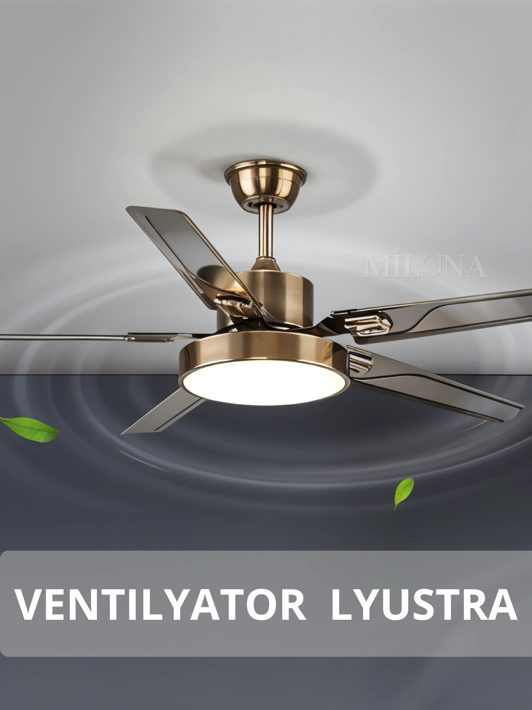  LED ventilyatorli qandil, pultli, 3 ta yoritish rejimi, 3 ta aylanish rejimi, barcha xonalar uchun