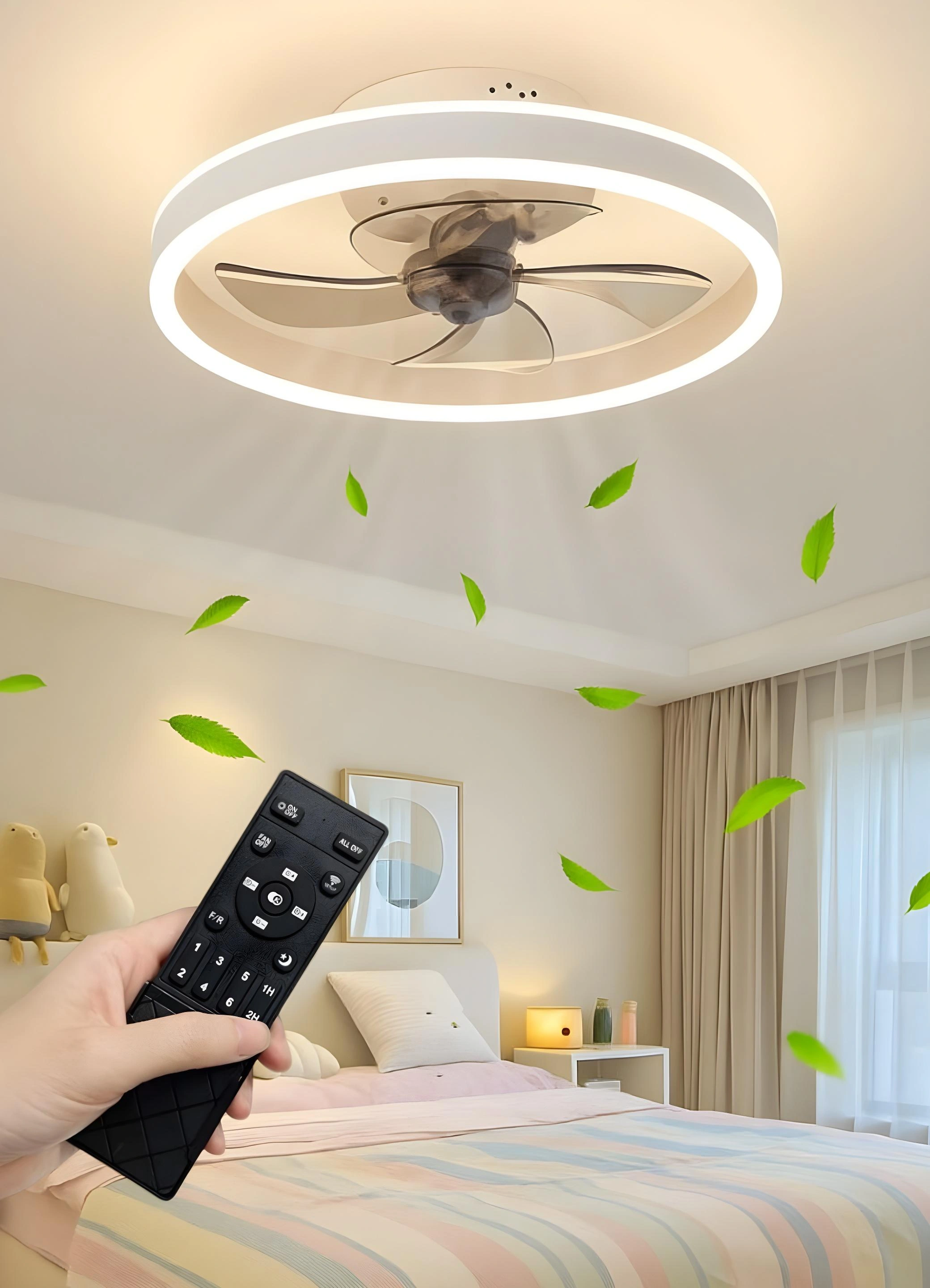 Pultli LED ventilyator qandil, 6 xil yoritish rejimi, oshxona, zal va yotoqxona uchun mos