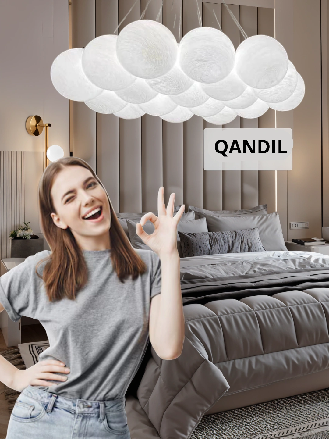 Zal, ofis, yotoqxona uchun balandligi sozlanadigan va osma plafonli yuqori texnologiyali qandil