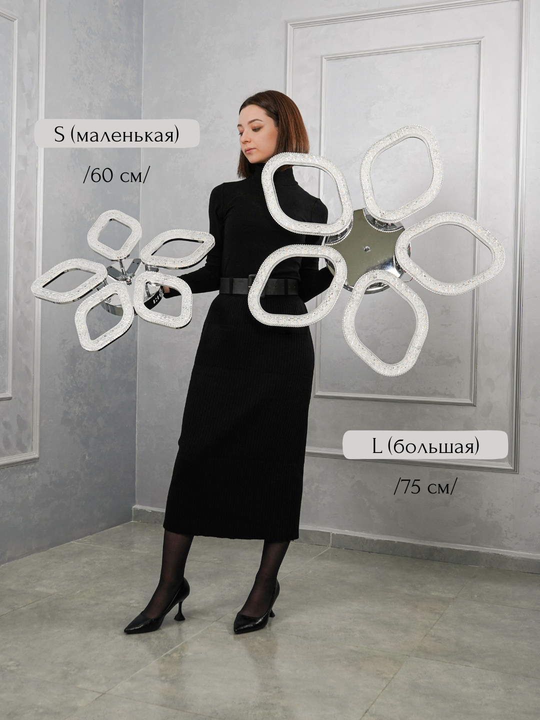 Qandil LED, 3 xil yoritish rejimli, pult bilan, kristalli, yotoqxona, zal, oshxona uchun