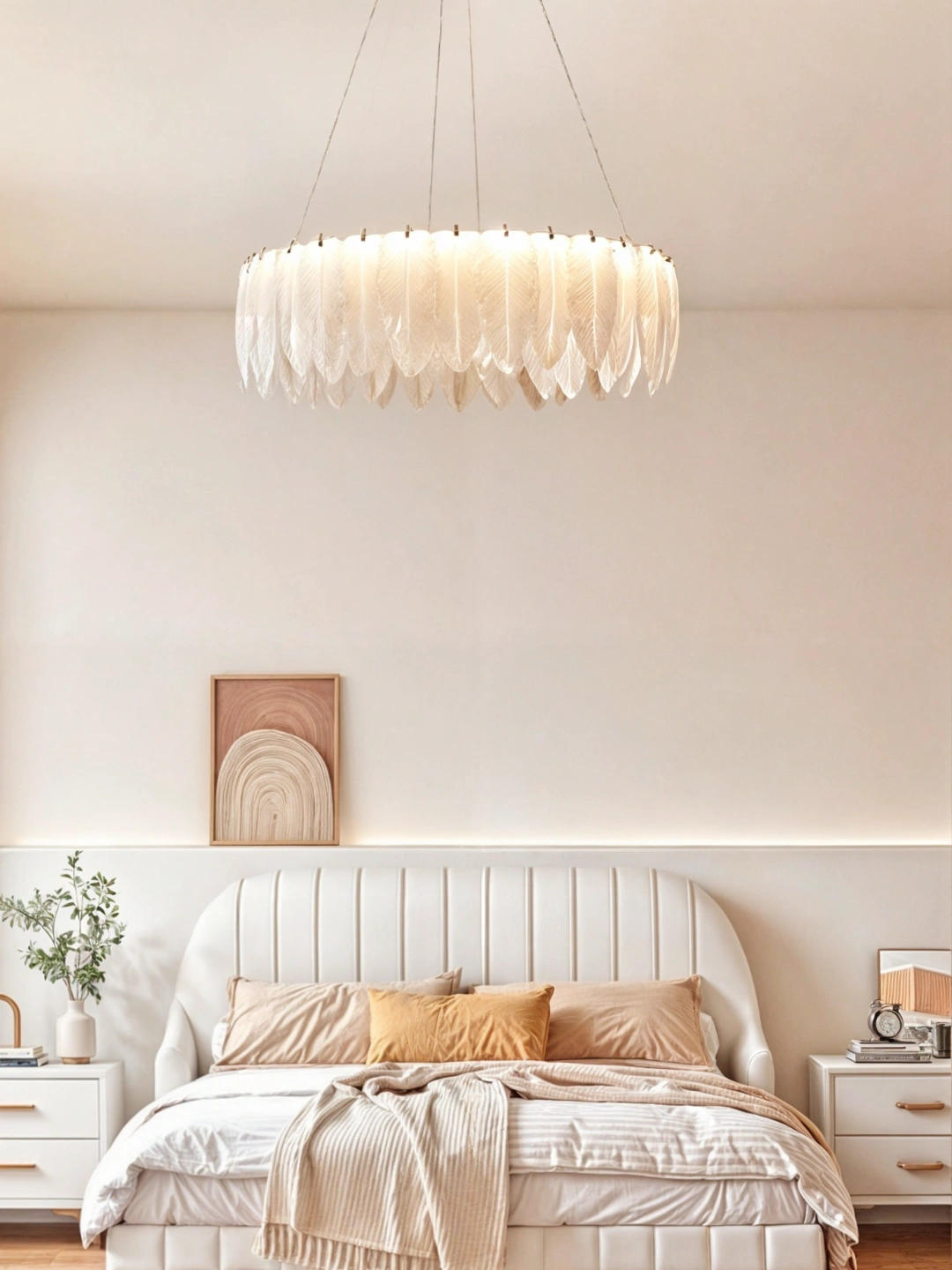 Qandil svetodiodli, dumaloq va oval, nafis bargli, yotoqxona, zal, bolalar xonasi uchun