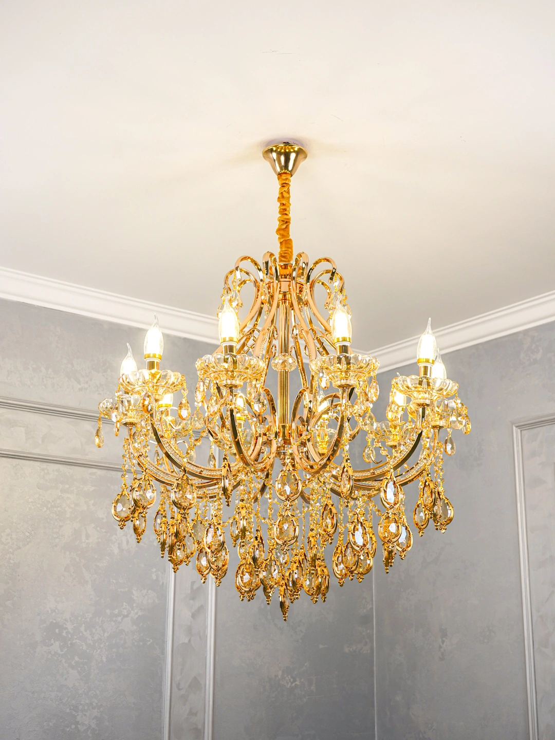 Kristal qandil, 2 rang, 3 o'lcham, mehmonxonasi, yotoqxona, koridor uchun