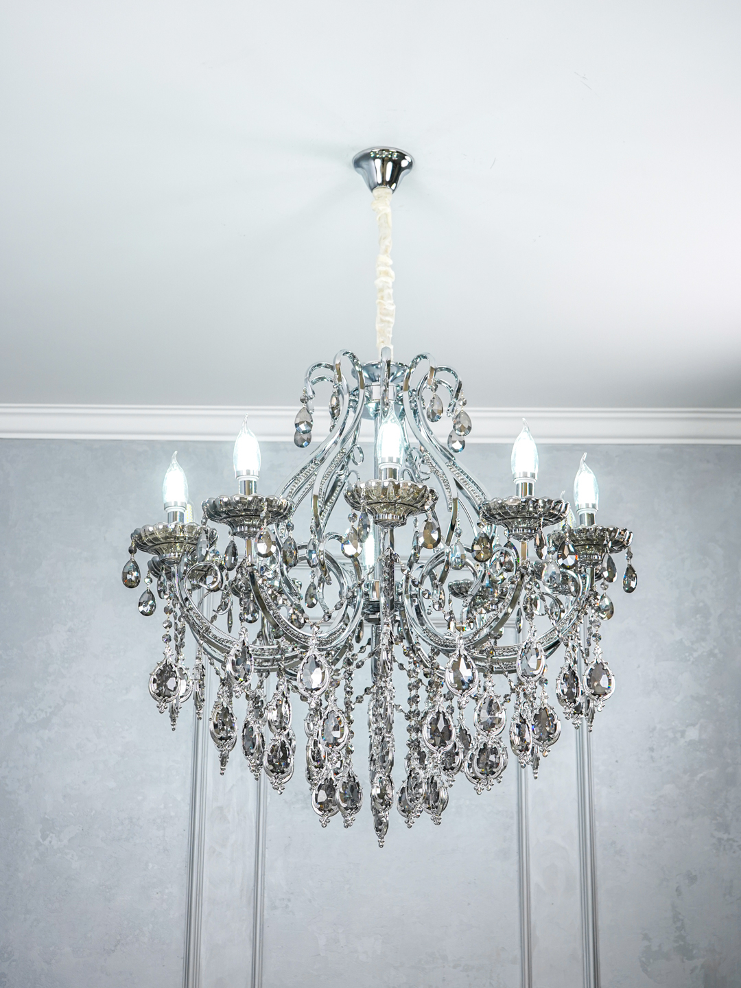 Kristal qandil, 2 rang, 3 o'lcham, mehmonxonasi, yotoqxona, koridor uchun