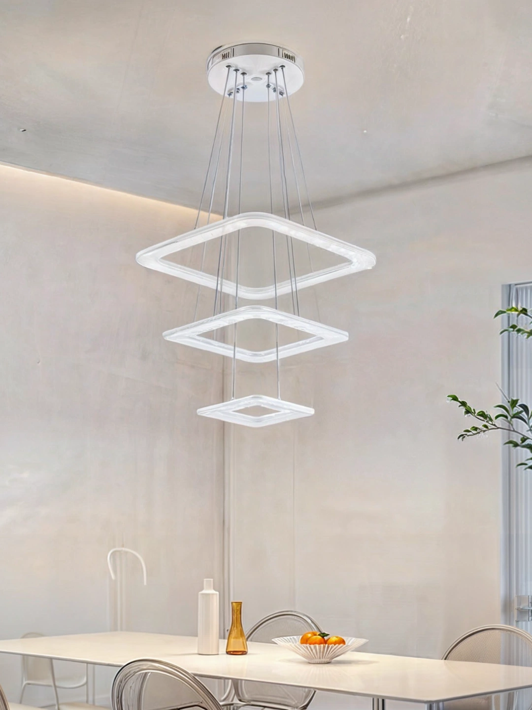 Qandil, 2 xil shakl, 2 xil rang, 3 xil yonush rejimiga ega, uy va ofis uchun lyustra