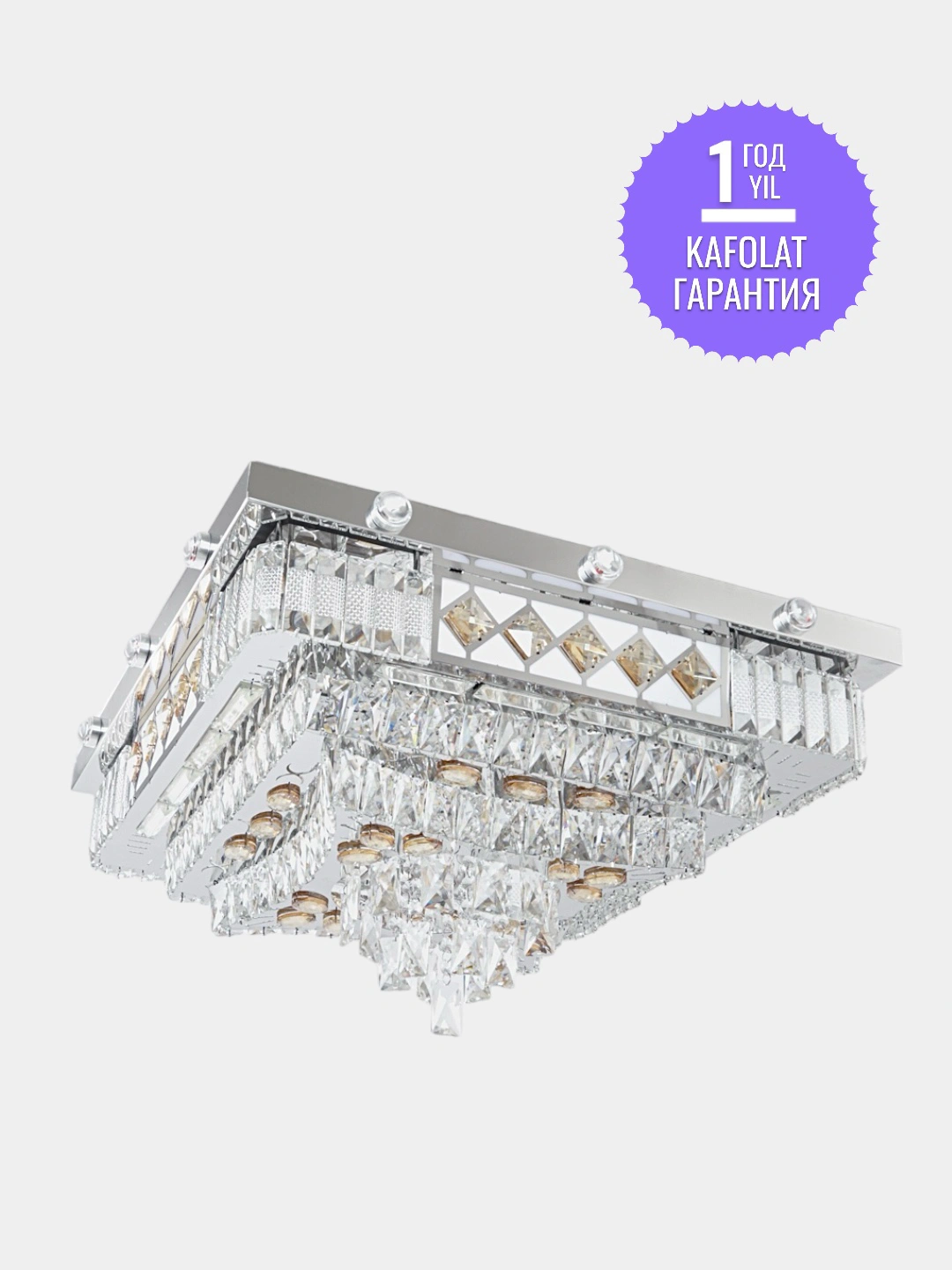 Qandil, shiftga osiladigan, musiqali, kristall toshli, 2 ta boshqaruv pulti