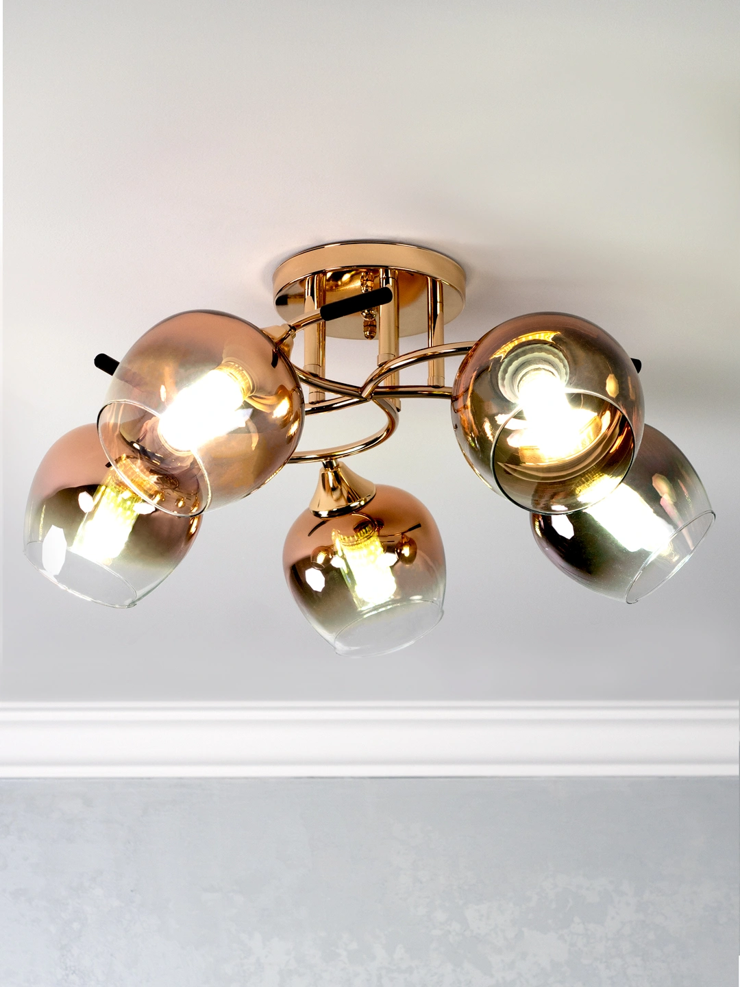 Potolok qandili, metall, 2, 3, 5 shoxli, sokol turi Е27