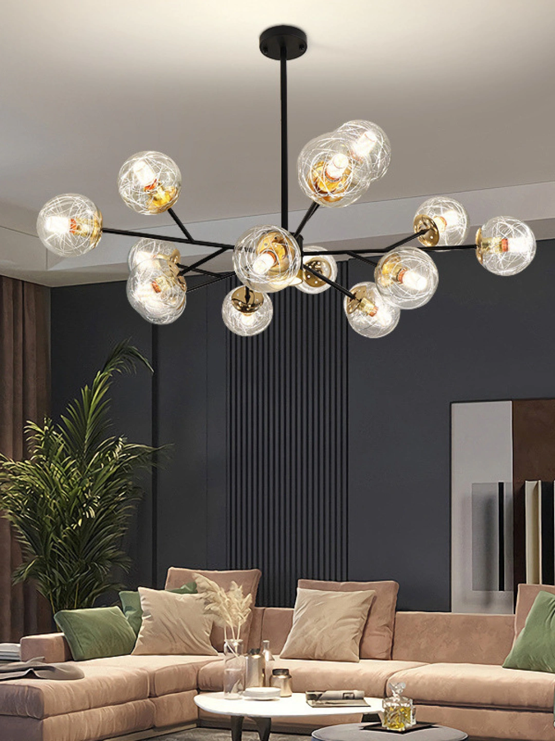 Lyustra 6, 8, 10, 12 dona plafonli, qandil uy ofis uchun moljallangan, lampochka E27 